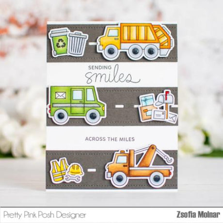 Pretty Pink Posh - Utility Vehicles Stamp Set