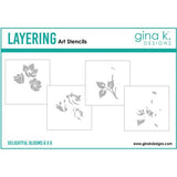 Gina K Designs - STENCIL- Delightful Blooms