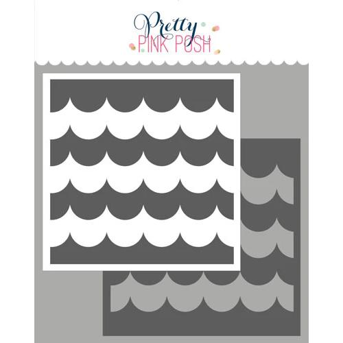 Pretty Pink Posh - Stacked Scallops Stencils (2 Pack)