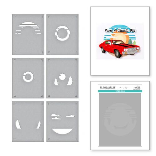 Spellbinders - Scenic Drive Stencil from the Classic Road Legends Collection by Mindy Eggen