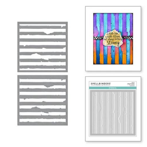 Spellbinders - Tattered Stripes Stencils from the Beautifully Imperfect Collection