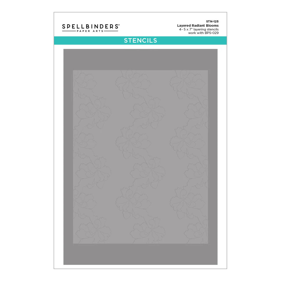 Spellbinders - Radiant Blooms Press Plate & Die Set and Add-on Stencil- BetterPress Society February 2026 - Postage as per Actual