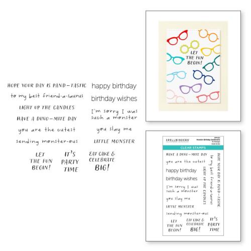 Spellbinders - Monster Birthday Sentiments Clear Stamp Set