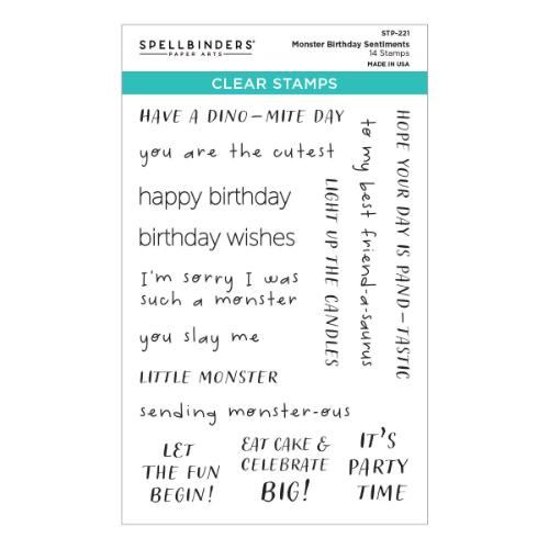 Spellbinders - Monster Birthday Sentiments Clear Stamp Set