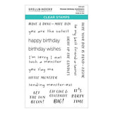 Spellbinders - Monster Birthday Sentiments Clear Stamp Set