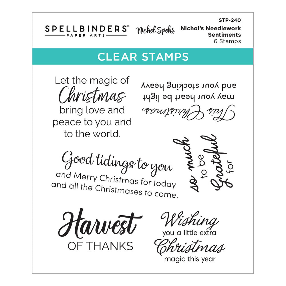 Spellbinders - Nichol's Needlework Sentiments Clear Stamp Set