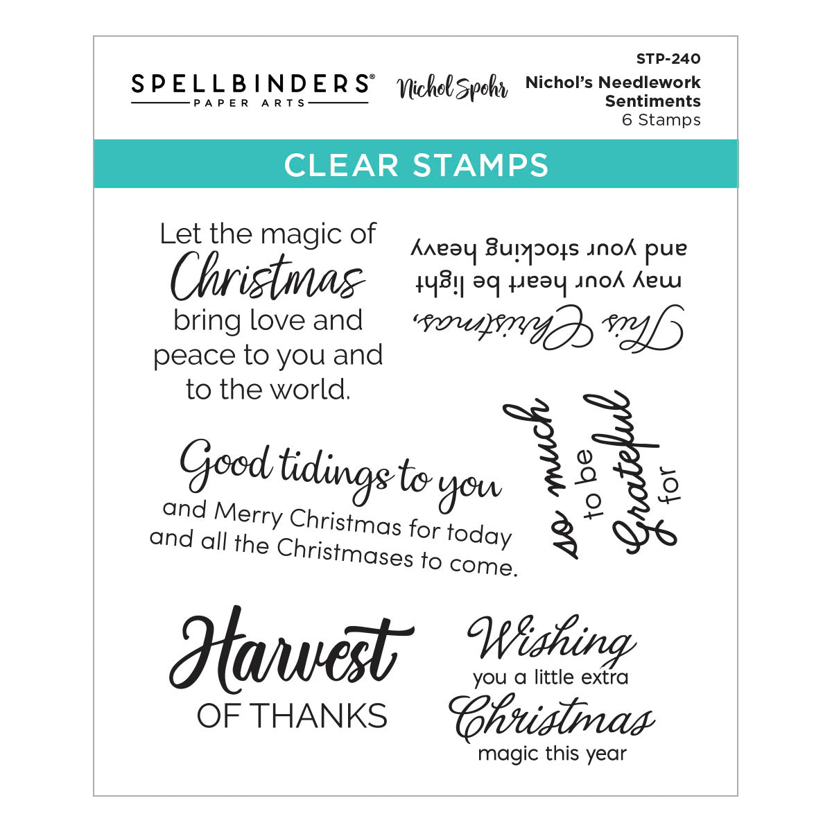 Spellbinders - Nichol's Needlework Sentiments Clear Stamp Set