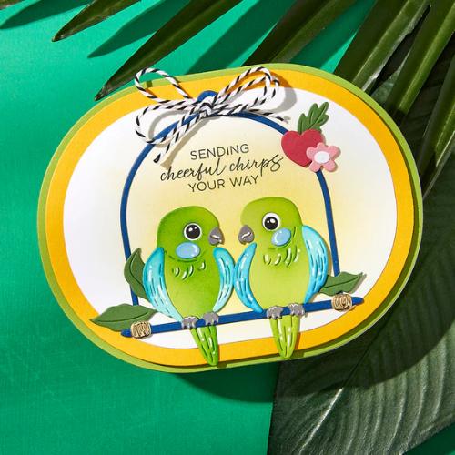 Spellbinders - Spread Your Wings Sentiments Clear Stamp Set from the Cheerful Chirps Collection