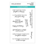 Spellbinders - Spread Your Wings Sentiments Clear Stamp Set from the Cheerful Chirps Collection