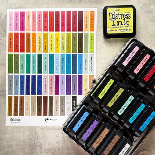 Tim Holtz Distress Ink Pad Label Sheets Black Printing
