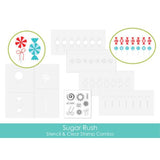 Taylored Expressions - Sugar Rush Stencil & Clear Stamp Combo