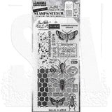 Tim Holtz Mixed-Media Stamps & Stencil Set: Entomology, Speckles and Honeycomb THMM111