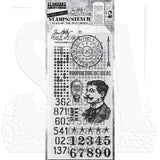 Tim Holtz Mixed-Media Stamps & Stencil Set: Noble Gent, Halftone and Digits THMM118