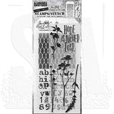 Tim Holtz Mixed-Media Stamps & Stencil Set: Wildflowers, Mesh and Typo THMM121