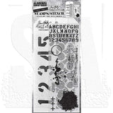 Tim Holtz Mixed-Media Stamps & Stencil Set: Grunged, Numbered and Ringer THMM122