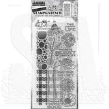 Tim Holtz Mixed-Media Stamps & Stencil Set: Flower Garden, Bubbles and Gingham THMM124