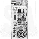 Tim Holtz Mixed-Media Stamps & Stencil Set: Inquisitive, Arrows and Dotted Line THMM139