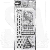 Tim Holtz Mixed-Media Stamps & Stencil Set: Birthday, Diamond Dot and Stars THMM143