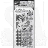 Tim Holtz Mixed-Media Stamps & Stencil Set: Nature's Wonder, Gingham and Grime THMM150