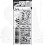 Tim Holtz Mixed-Media Stamps & Stencil Set: Blueprints Fall, Linen and Bubble THMM151