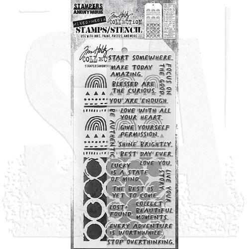 Tim Holtz Mixed-Media Stamps & Stencil Set: Noteworthy, Nature and Ringer THMM162