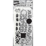 Tim Holtz Mixed-Media Stamps & Stencil Set: Note Quotes THMM184