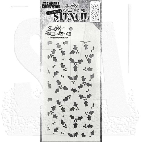 Tim Holtz Layering Stencil: Tiny Holly