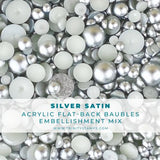 Trinity Stamps - Silver Satin Baubles Embellishment Mix