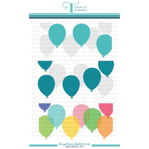 Trinity Stamps - Slimline Layered Balloons- 6x9" Laser Cut 2-Piece Stencil Set