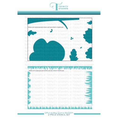 Trinity Stamps - Spring Day Scene Builder - 6x9" Laser Cut 2-piece Layering Stencil Set