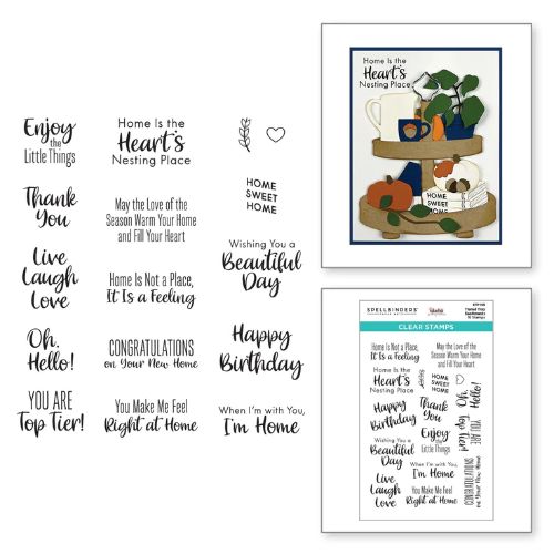 Spellbinders - Tiered Tray Sentiments Clear Stamp Set