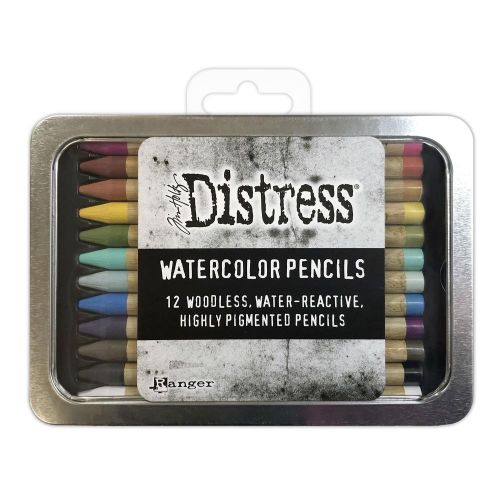 Tim Holtz Distress Watercolor Pencils 12/Pkg Set 1 - Postage as per Actual