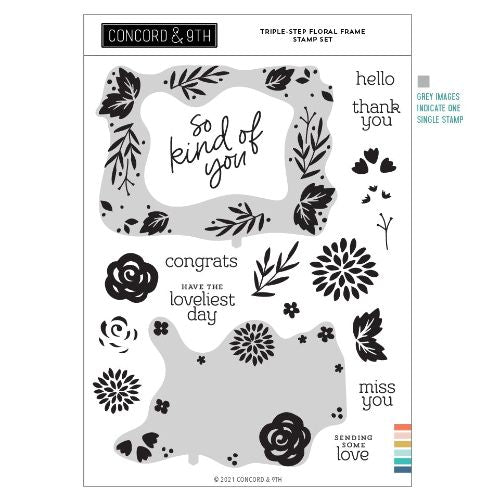 Concord & 9th - Triple-Step Floral Frame Stamp Set