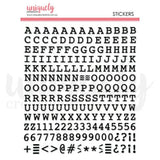 Uniquely Creative - Puffy Black Alpha Stickers - Uppercase