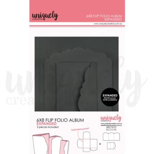 Uniquely Creative - 6" x 8" Flip Folio Album - Black - Expanded