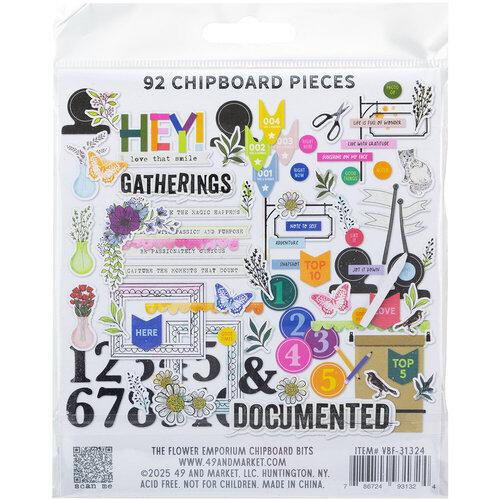 49 And Market Chipboard Bits 92/Pkg The Flower Emporium