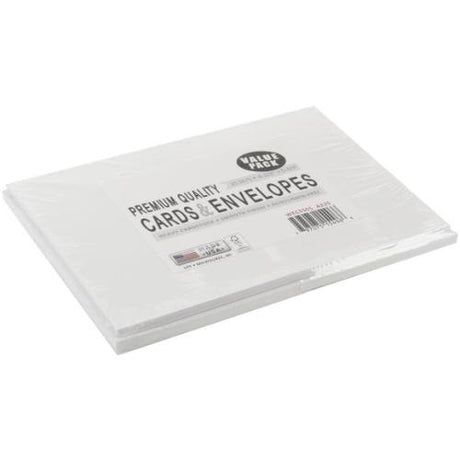 Leader Paper Products - A2 Greeting Cards W/Envelopes (4.375"X5.75") 25/Pkg-White - Postage as per Actual