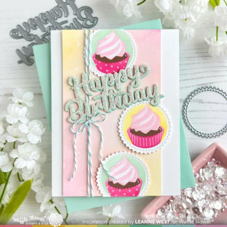 Waffle Flower - Postage Cupcake Die- n-stencil