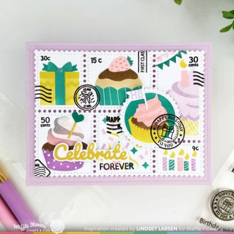 Waffle Flower - Postage Cupcake Die- n-stencil
