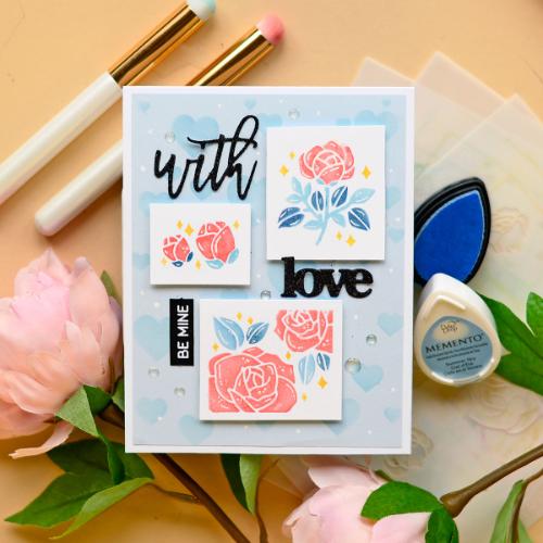 Waffle Flower - Postage Collage Love Stamp Set