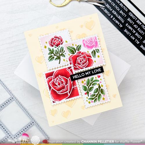 Waffle Flower - Postage Collage Love Stamp Set