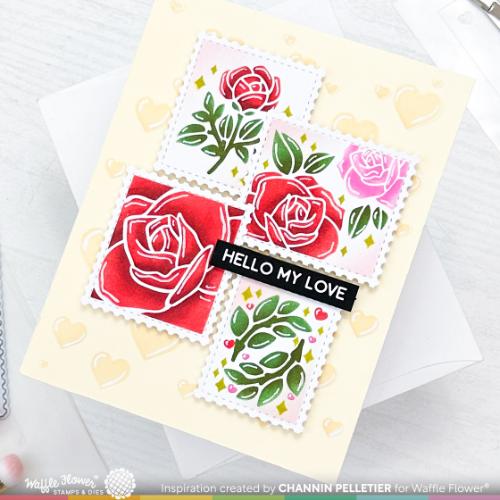 Waffle Flower - Postage Collage Love Stamp Set