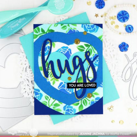 Waffle Flower - Gradient Heart Panel Die