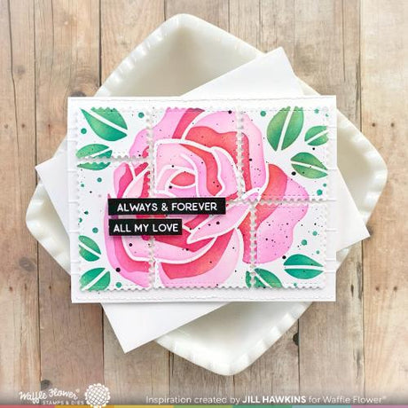 Waffle Flower - Lovely Rose Stencil Duo