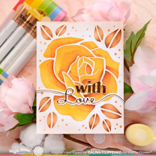 Waffle Flower - Lovely Rose Stencil Duo