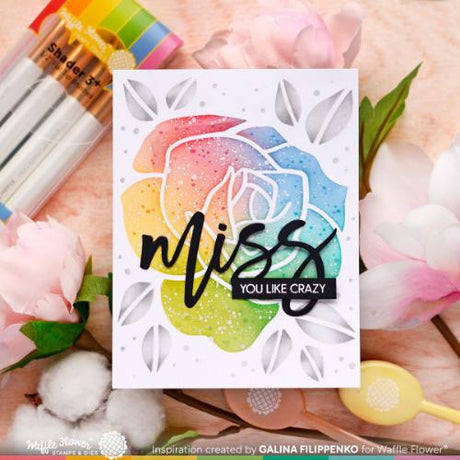 Waffle Flower - Lovely Rose Stencil Duo