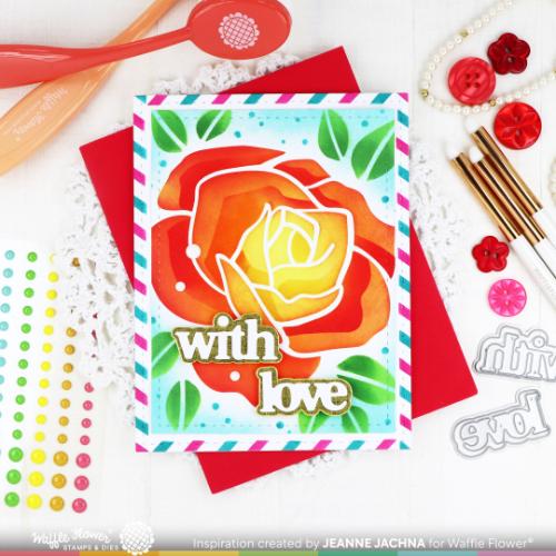 Waffle Flower - Lovely Rose Stencil Duo