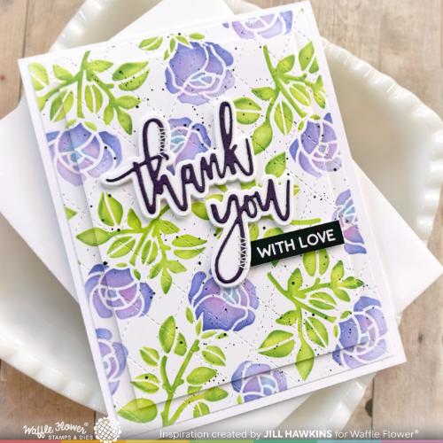 Waffle Flower - Rose Background Stencil Duo