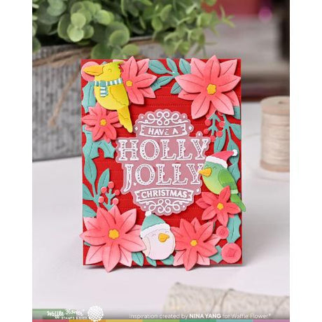 Waffle Flower - Poinsettia Frame Sentiments Combo