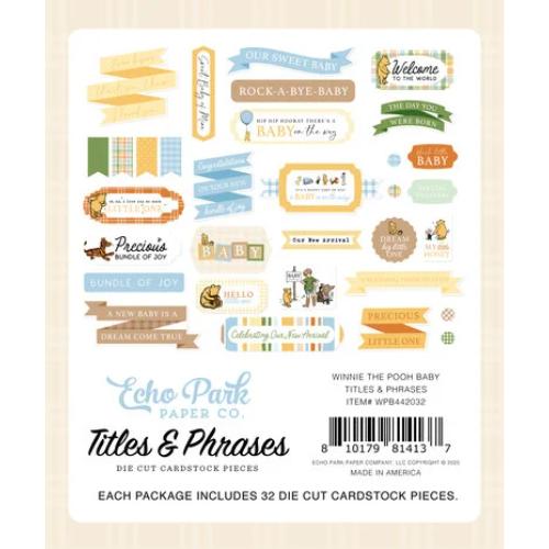 Echo Park Winnie The Pooh Baby Titles & Phrases (WPB442032)